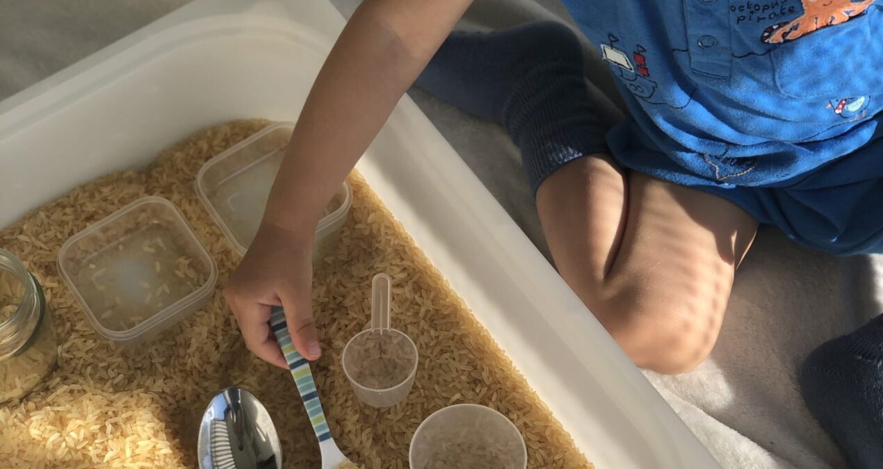 Rice sensory bin